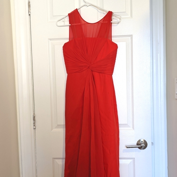 BCBGMaxAzria Nina Sleeveless Overlay Gown (Red) - Picture 1 of 5